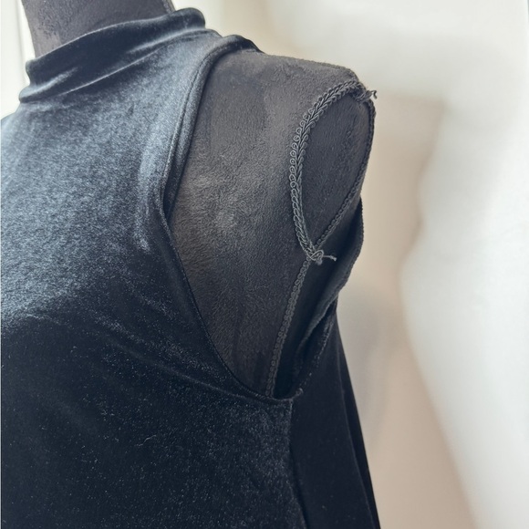 Cynthia Rowley Velvet High Neck Dress Black - Picture 5 of 9